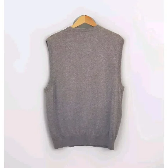Greg Norman Golf Sweater Vest Men's Size Large Sleeveless Grey Preppy Career - Picture 2 of 16